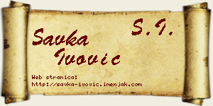 Savka Ivović vizit kartica